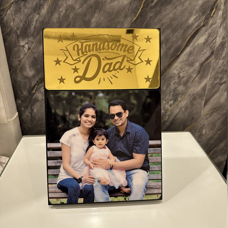 Personalized Wooden Table Top Photo Frame With Customise Text