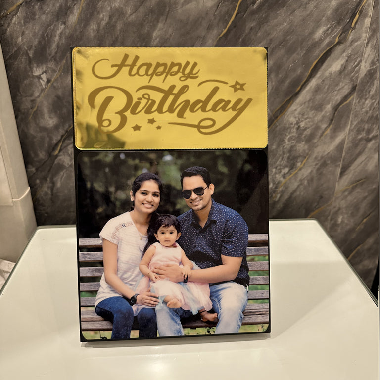 Personalized Wooden Table Top Photo Frame With Custom Text