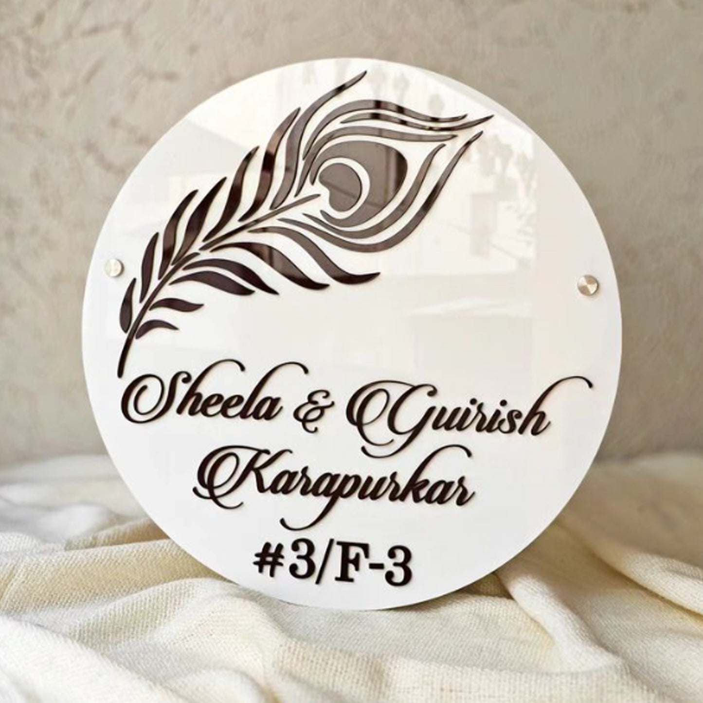 Customized Acrylic Name Plate White and Black