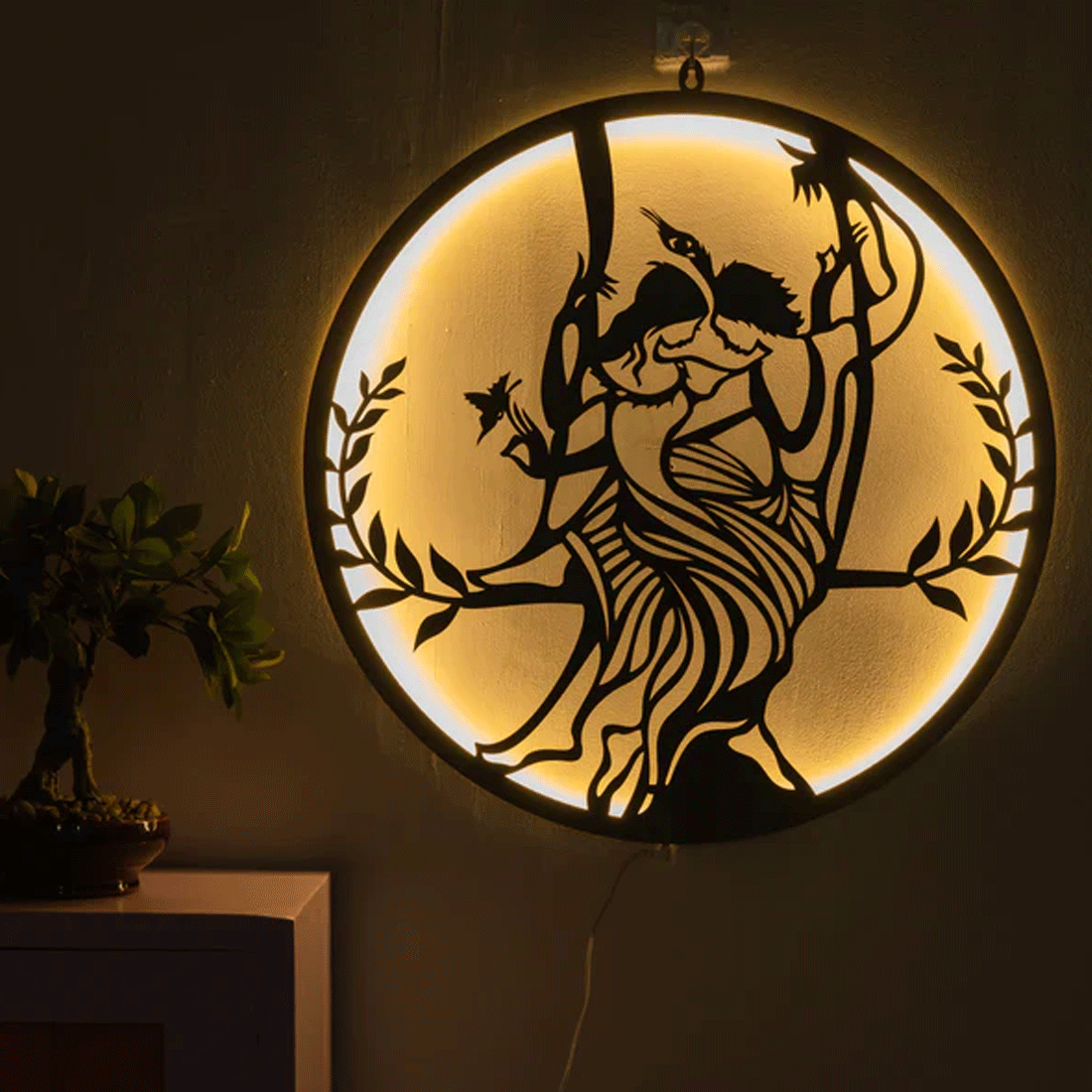 Radhe Krishna Ji Led Light For Wall Decor