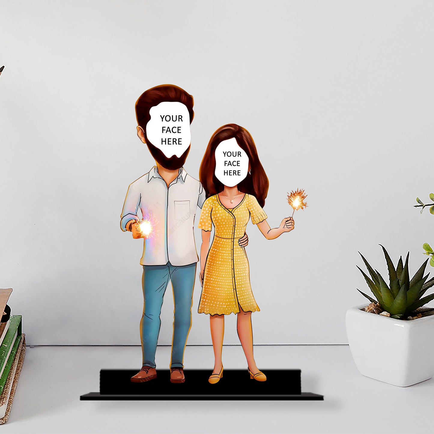 Festive Couple Caricature