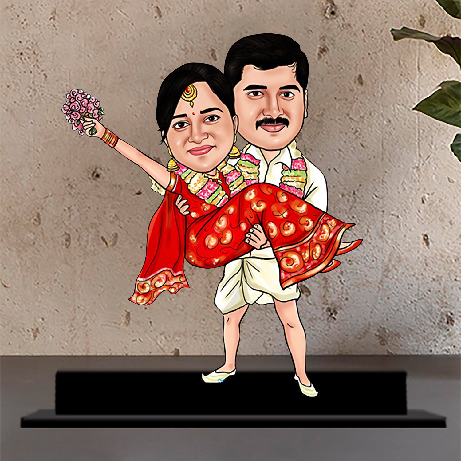 South Indian Couple Caricature - Main Image