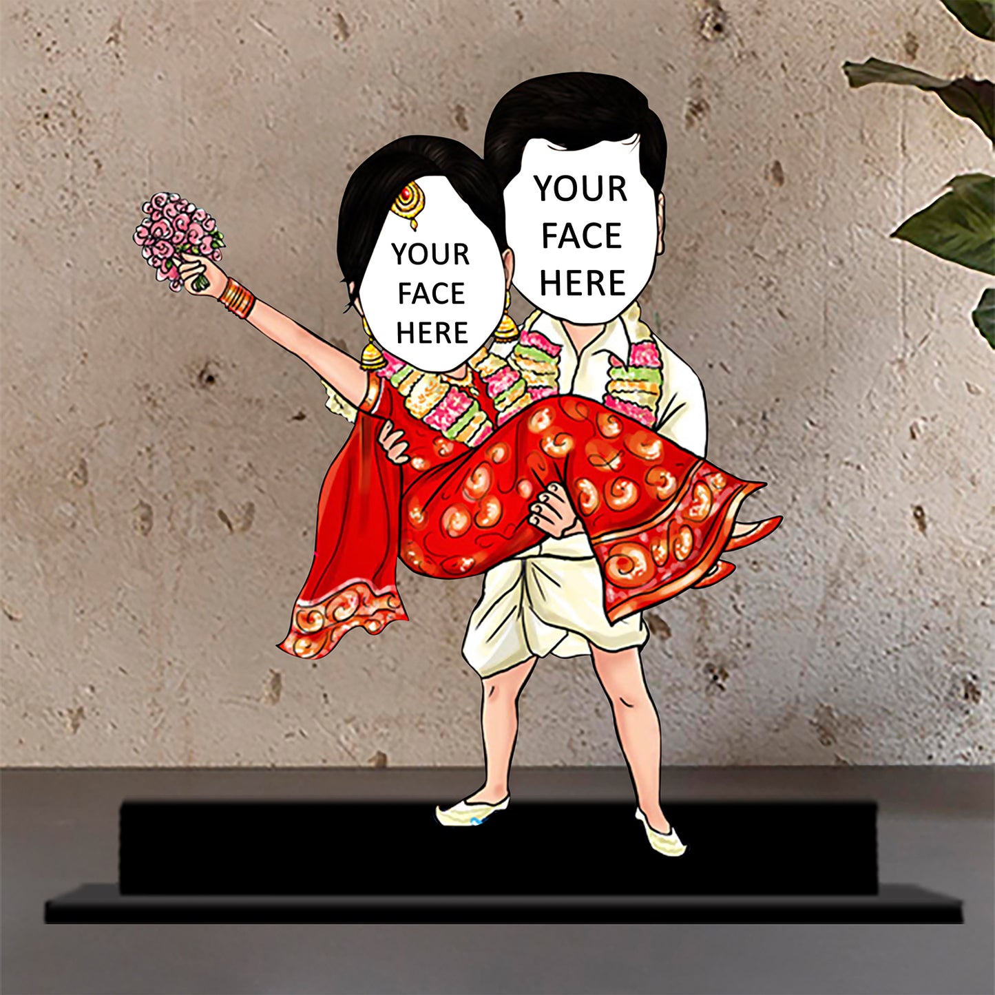 South Indian Couple Caricature