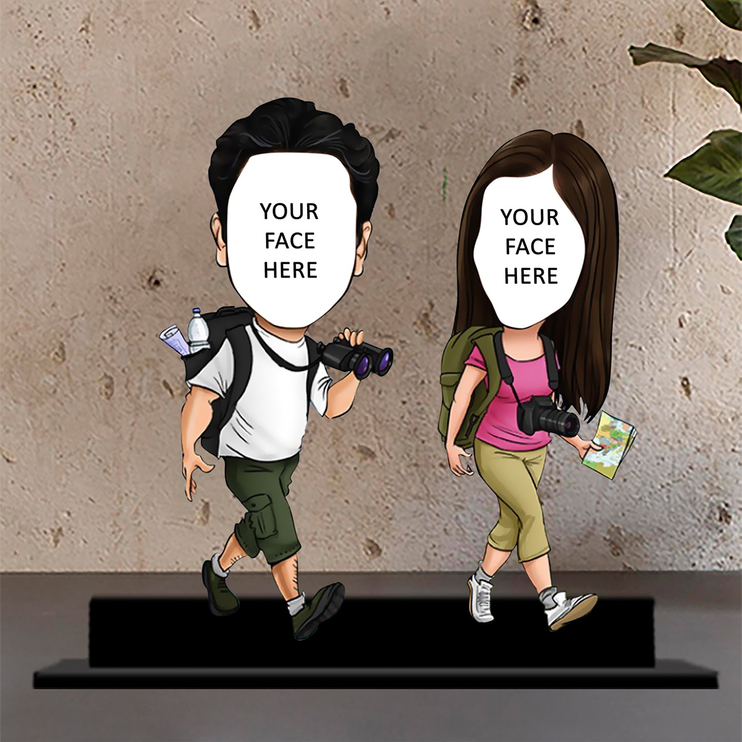 The Explorer Couple Caricature