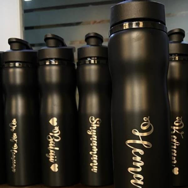 Black Bottle with Engraved Name