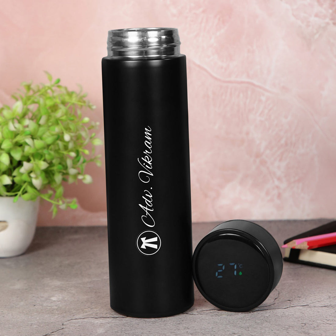 Black Temprature Bottle Personlaised