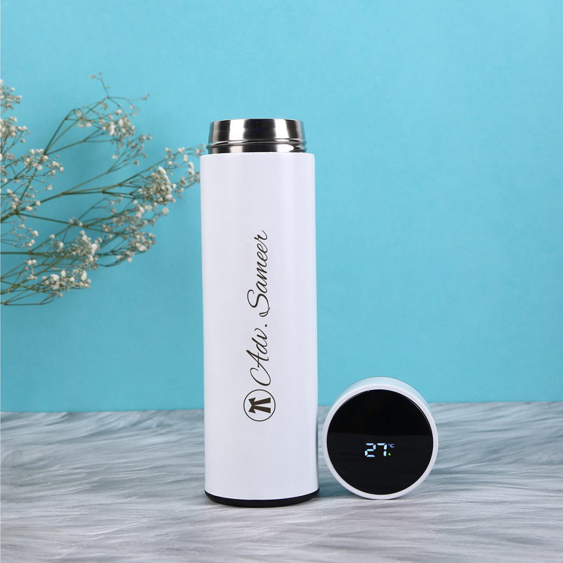 White Temprature Bottle Personlaised