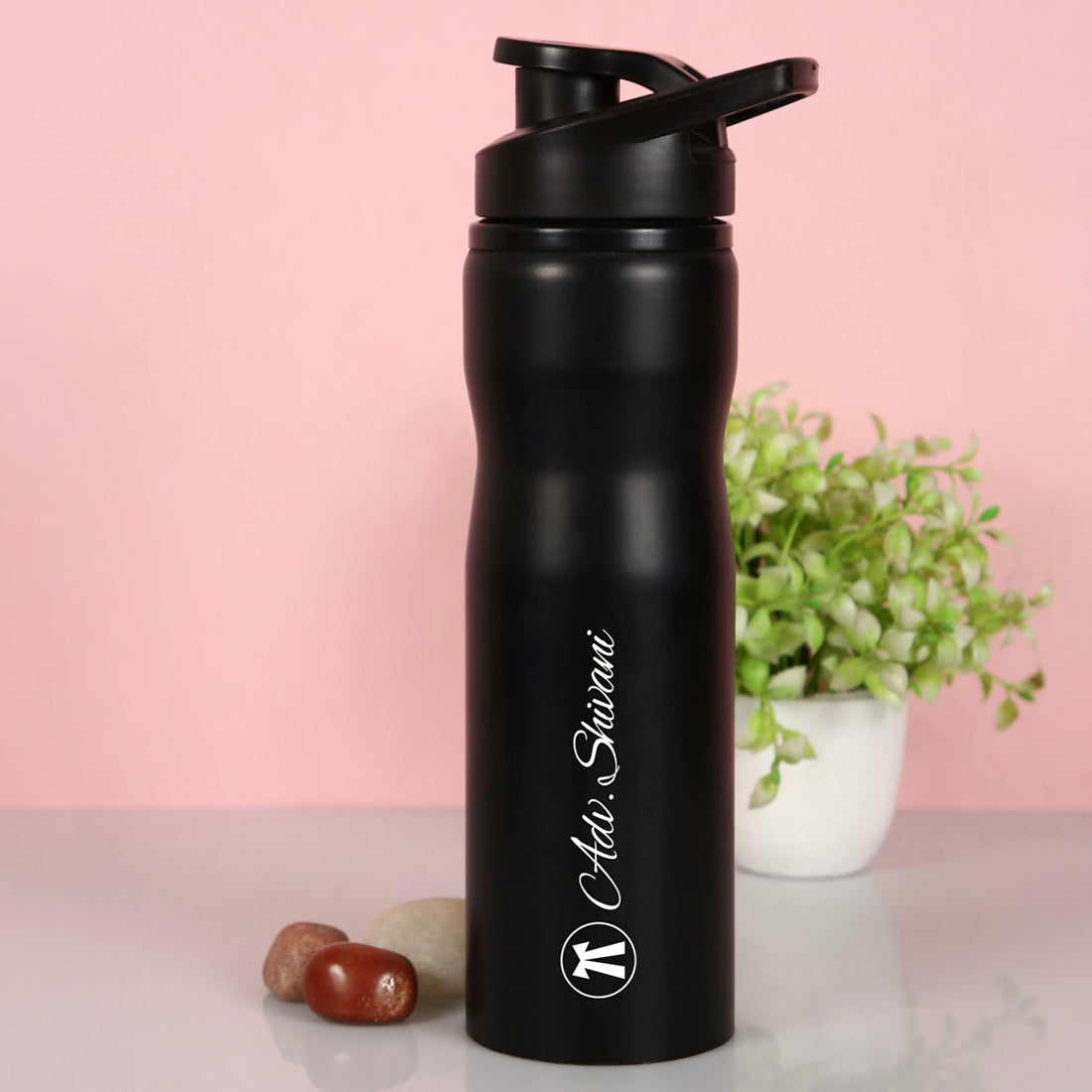 Black Bottle with Engraved Name For Lawyer