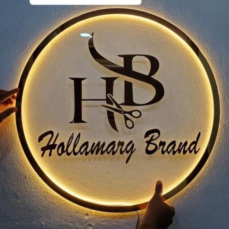 Led Transparent Name Plate with Neon on boundary