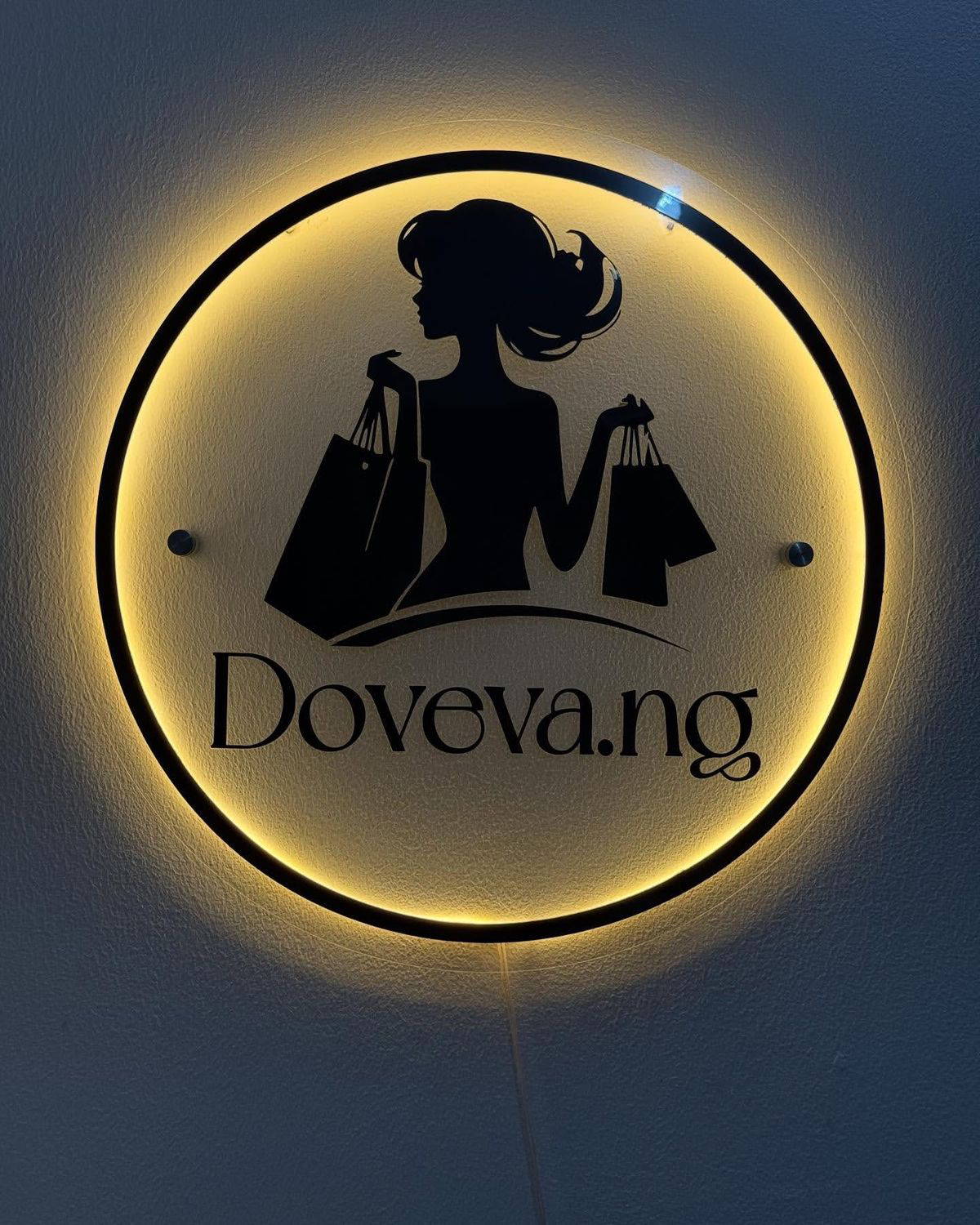 Led Transparent Name Plate with Neon on boundary