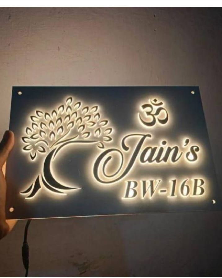 White Led Name Plate With Name