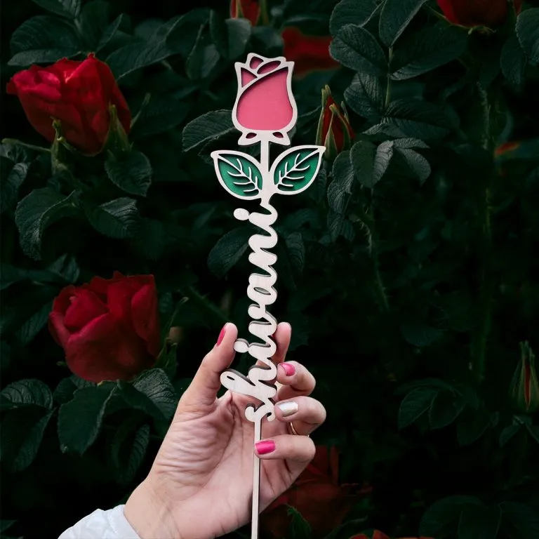 Wooden Personalised Rose