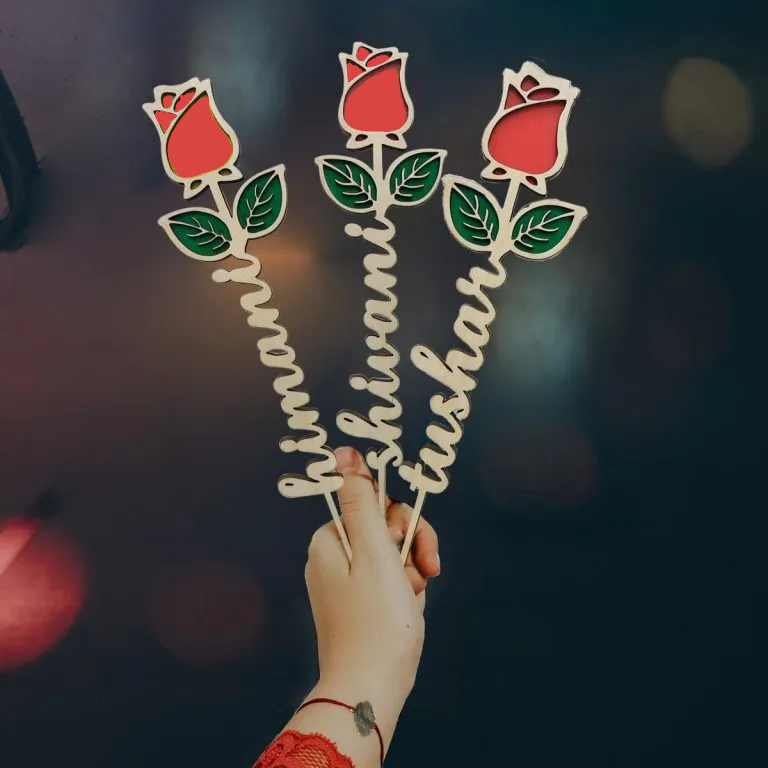 Wooden Personalised Rose