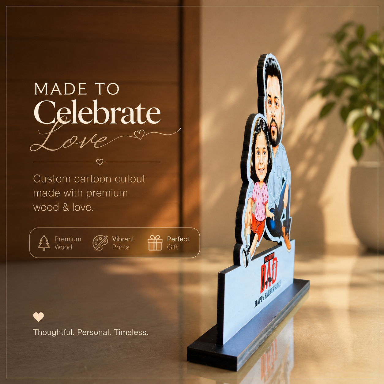 Personalised Father & Daughter Cartoon Cutout