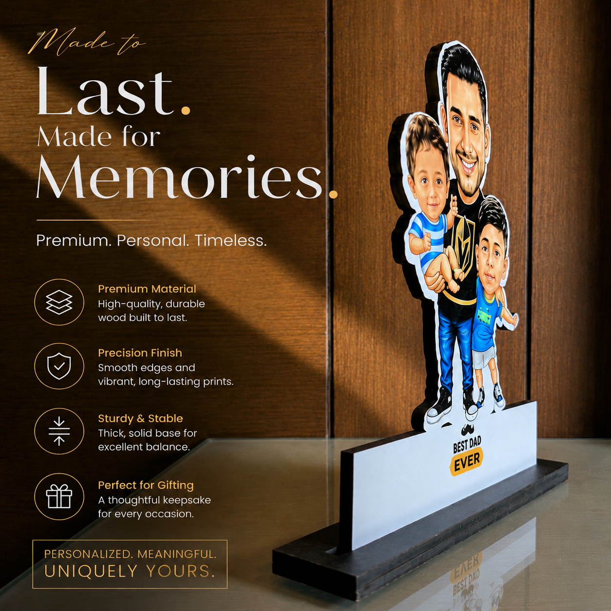 Personalised “Best Dad Ever” Family Cartoon Cutout