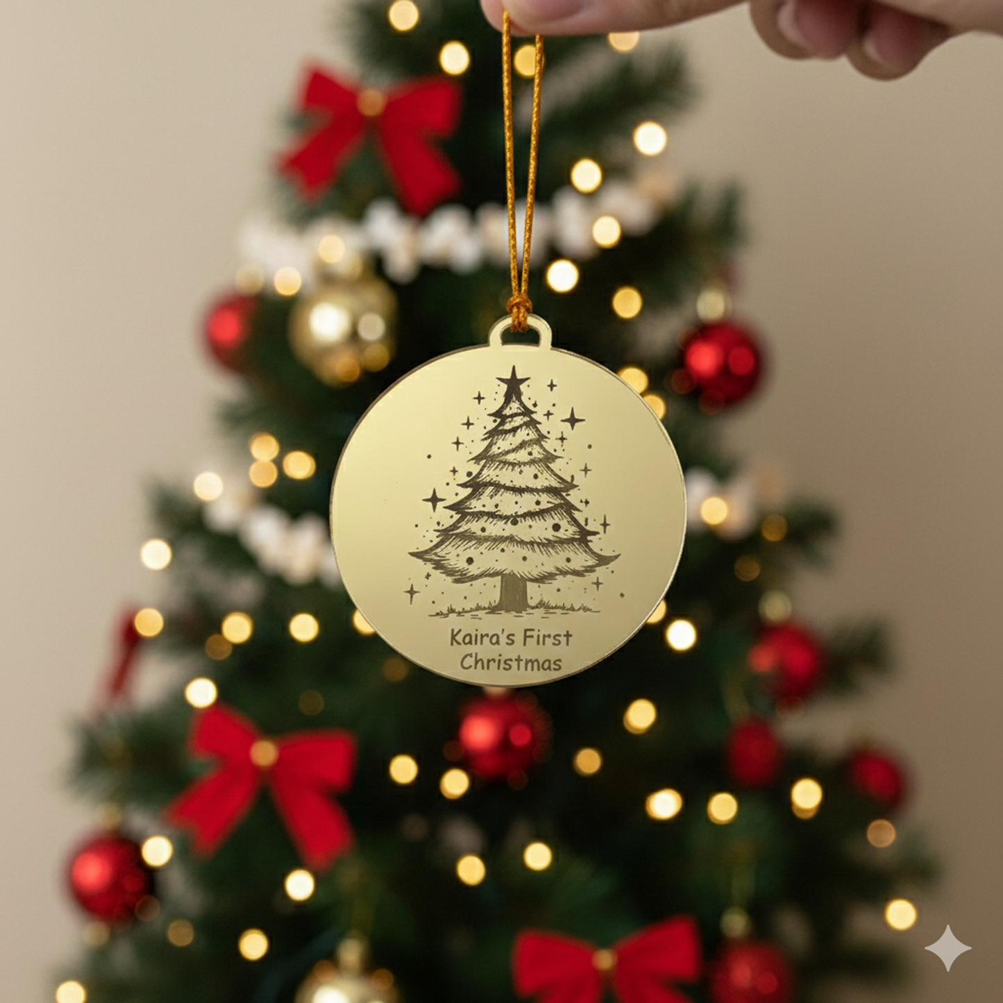 Golden Chirstmas Tree Personalized Ornament For Christmas