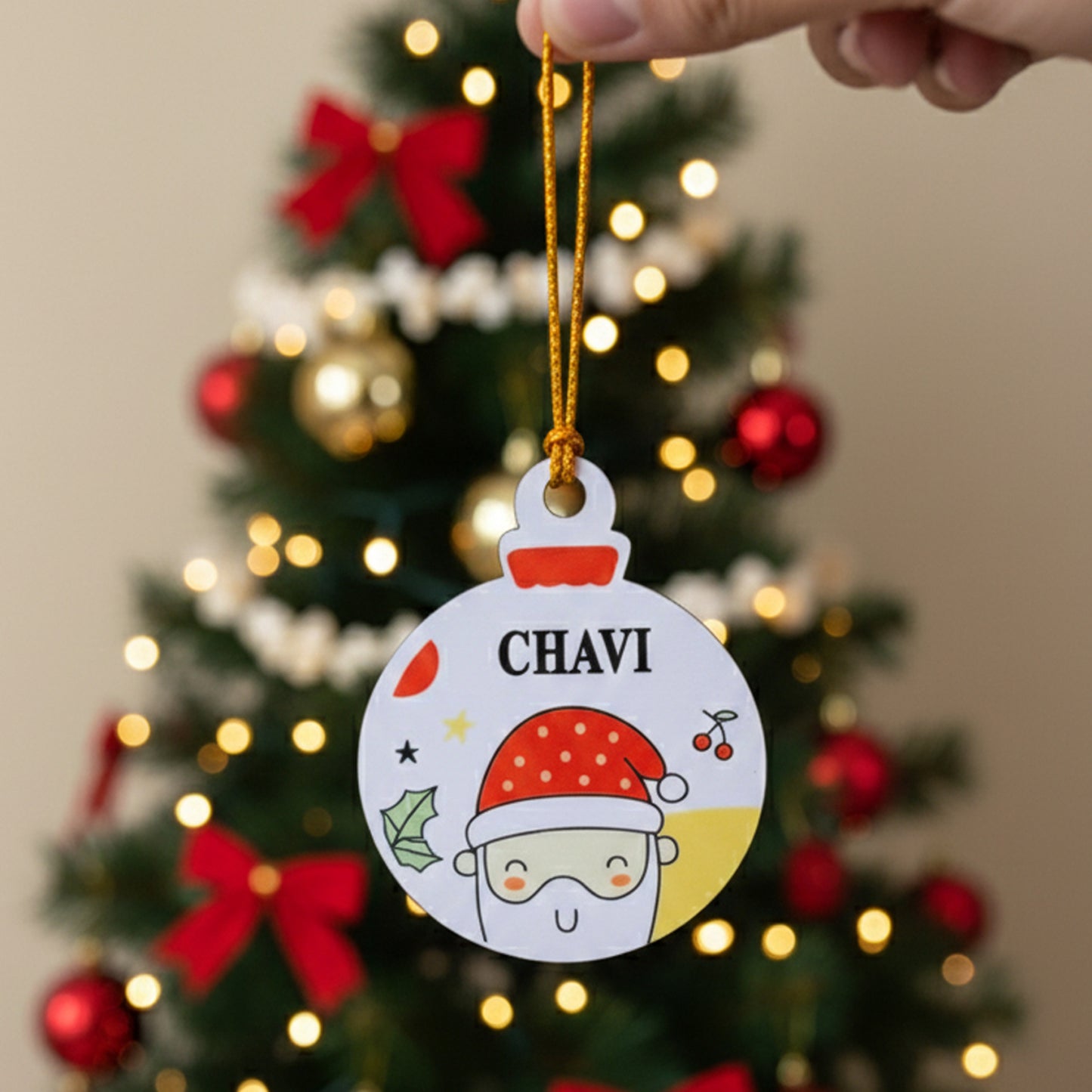 Cute Santa Personalized Ornament For Christmas