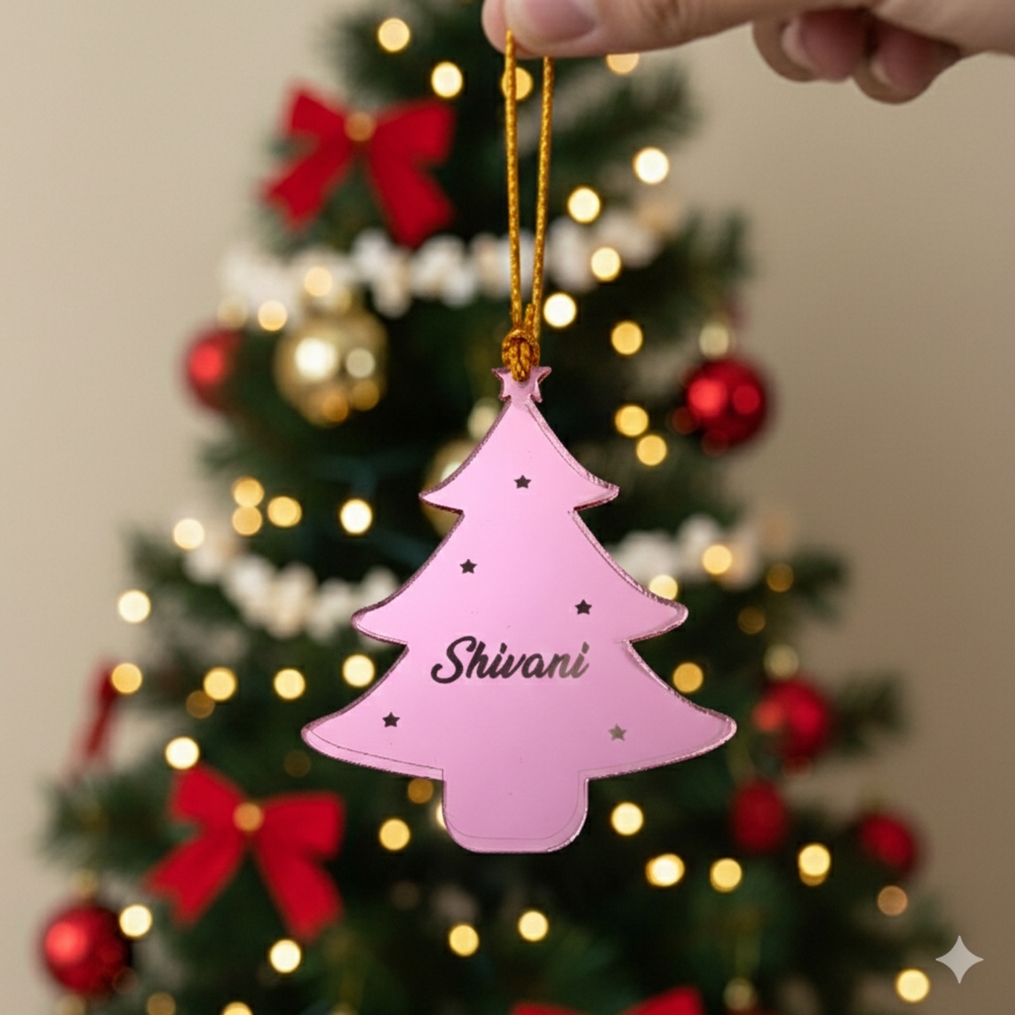 Rose Gold Chirstmas Tree Personalized Ornament For Christmas