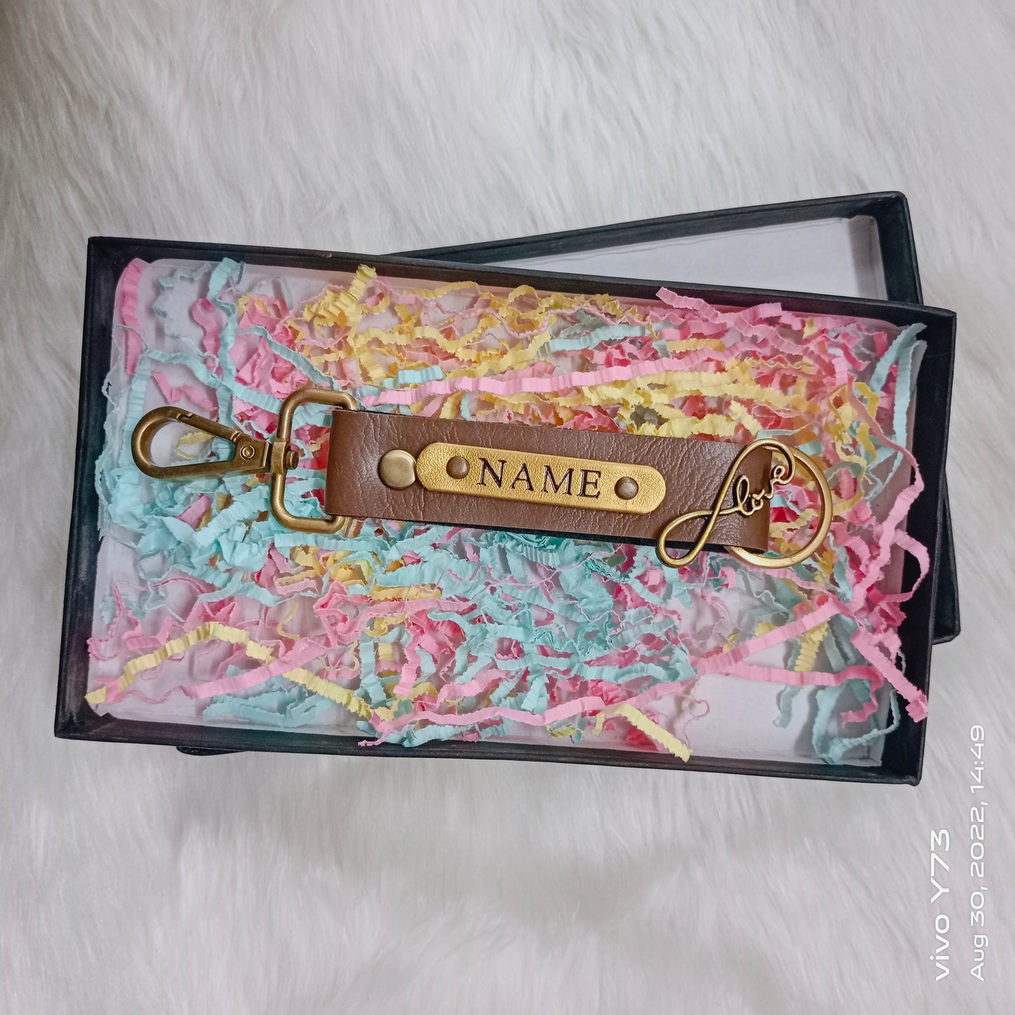 Customised Name PU Keychain