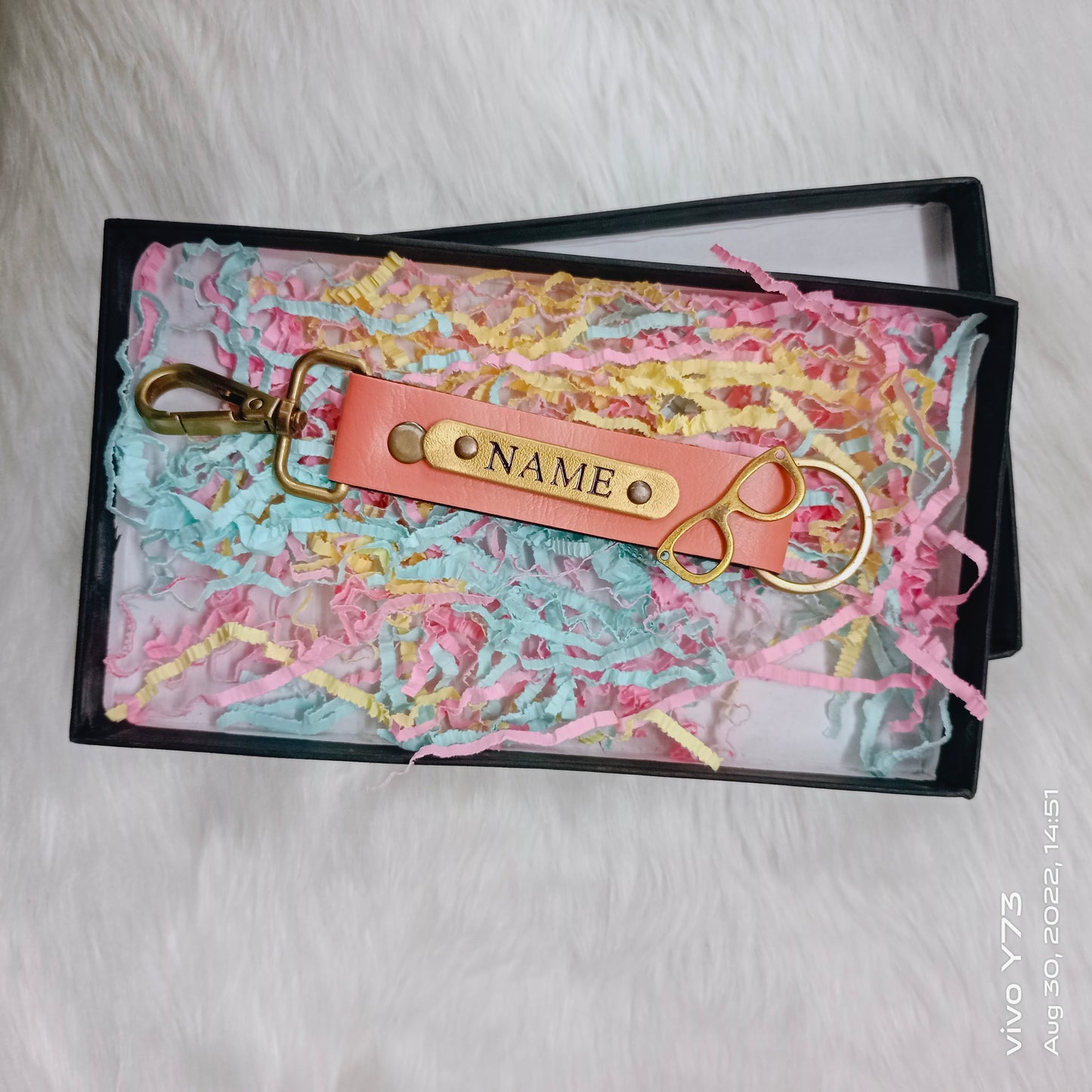 Customised Name PU Keychain