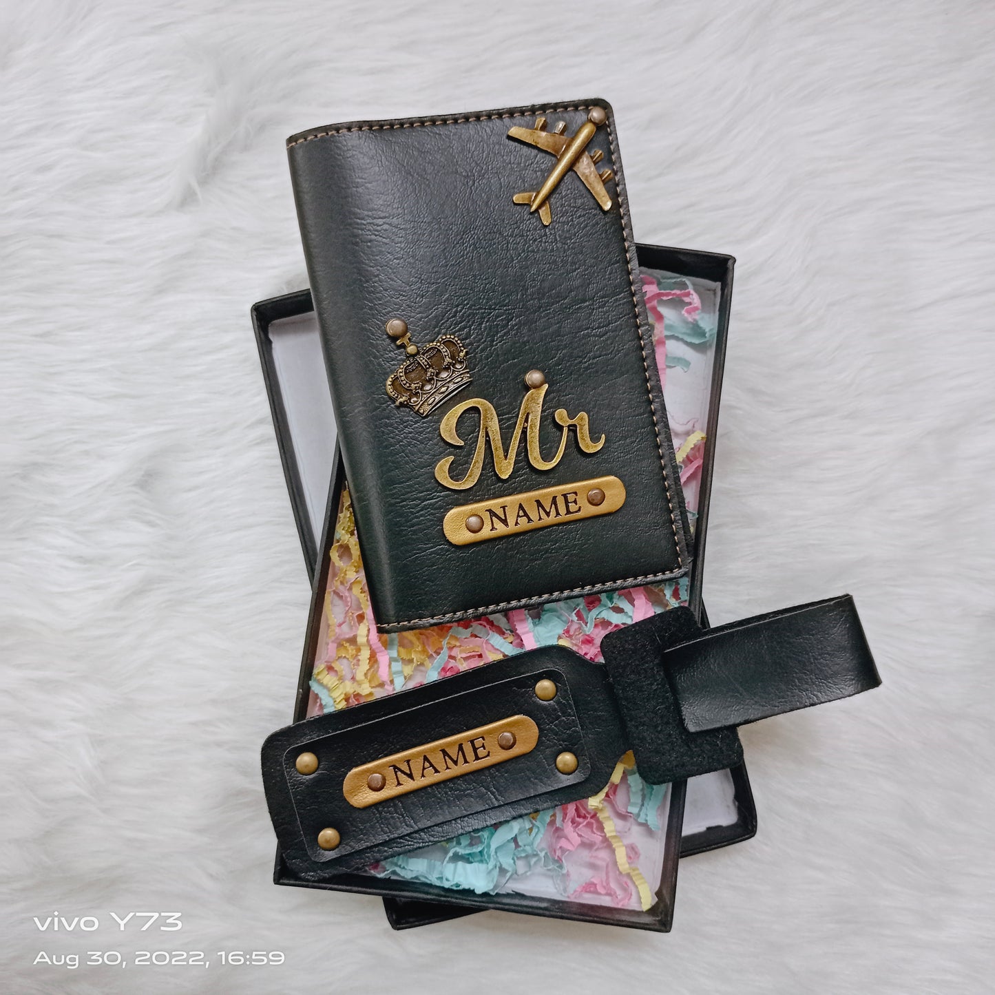 Set of Customised Passport Cover and Luggage Tag