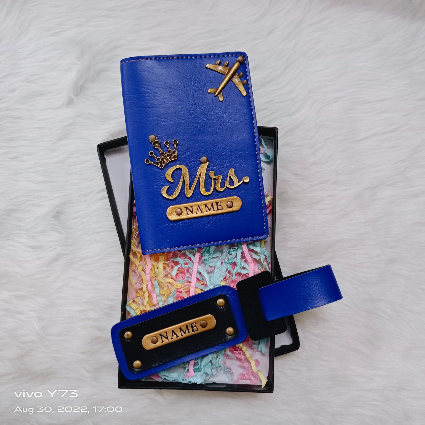 Set of Customised Passport Cover and Luggage Tag