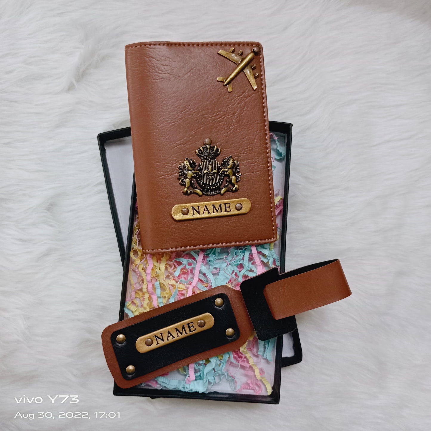 Set of Customised Passport Cover and Luggage Tag