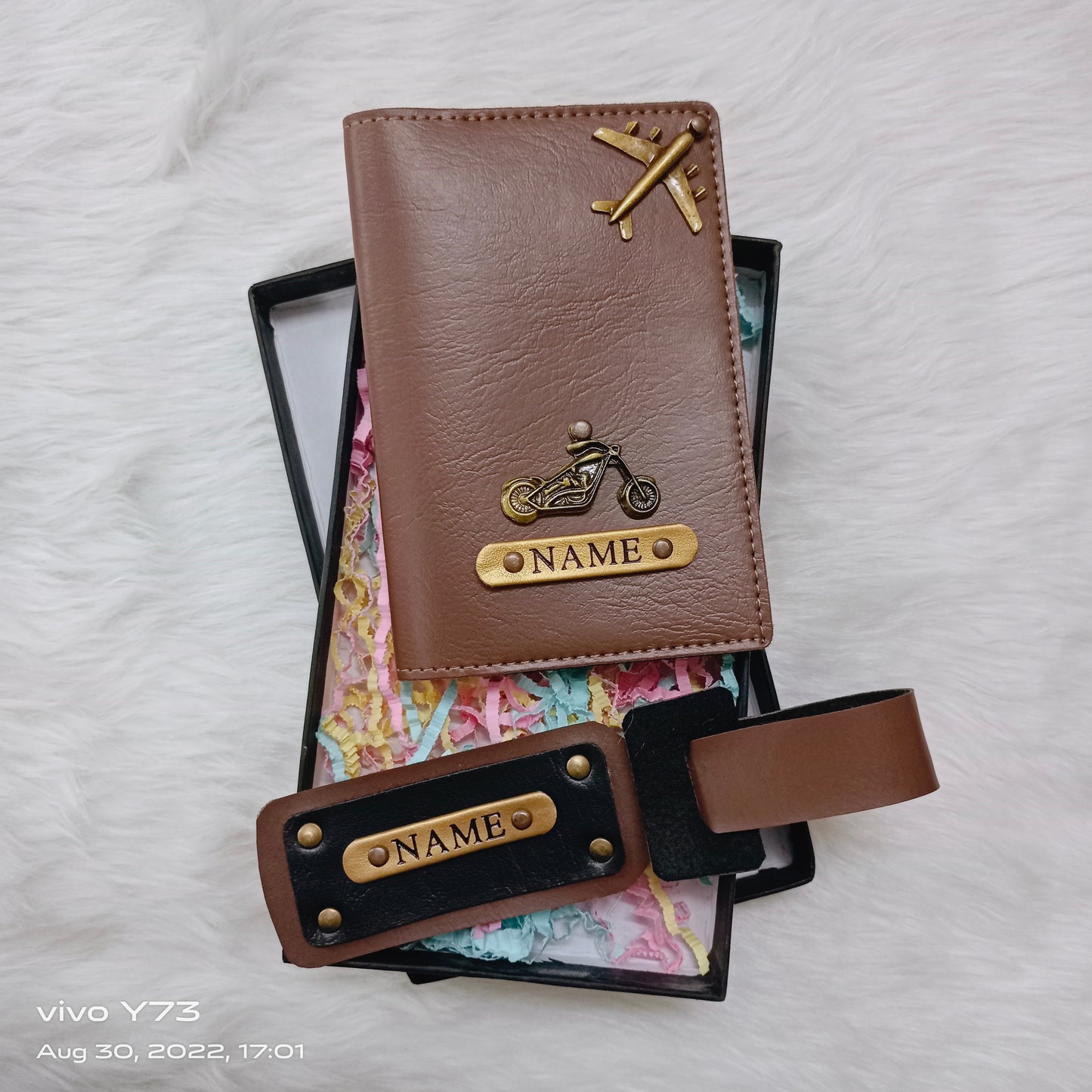 Set of Customised Passport Cover and Luggage Tag
