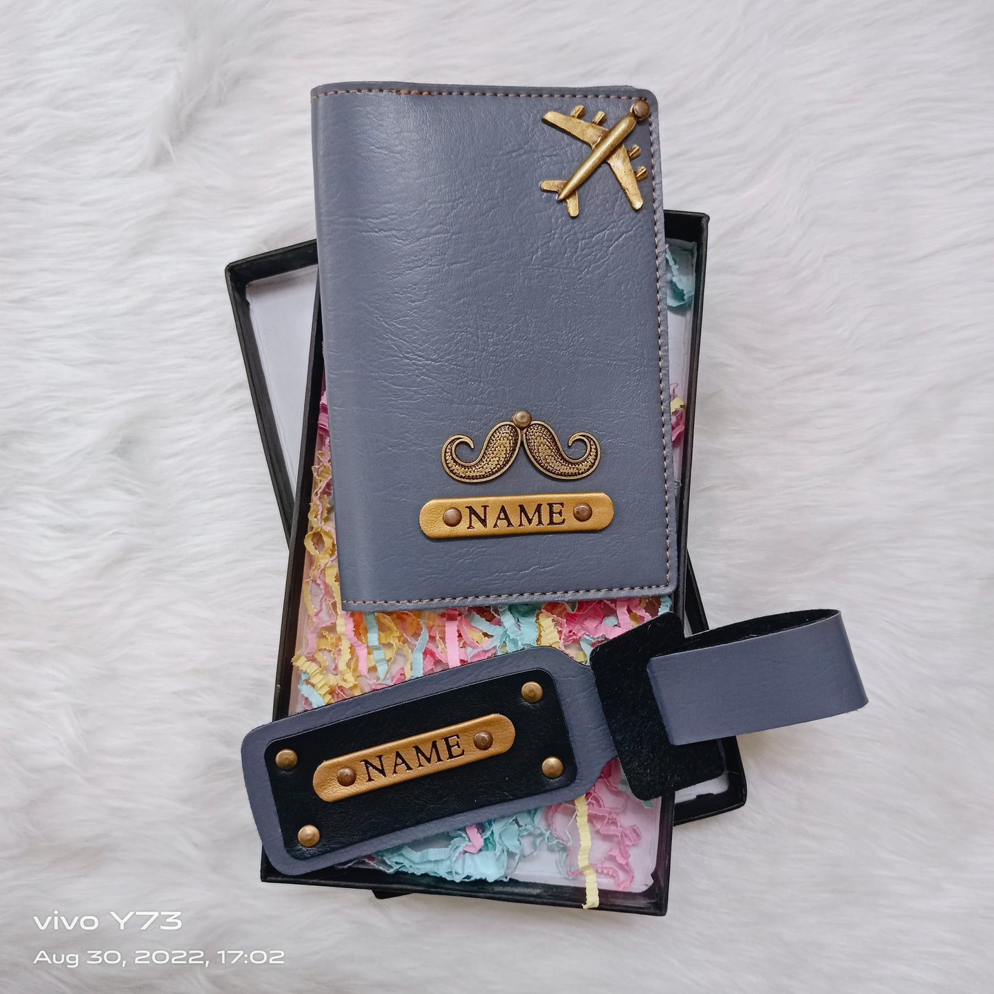 Set of Customised Passport Cover and Luggage Tag