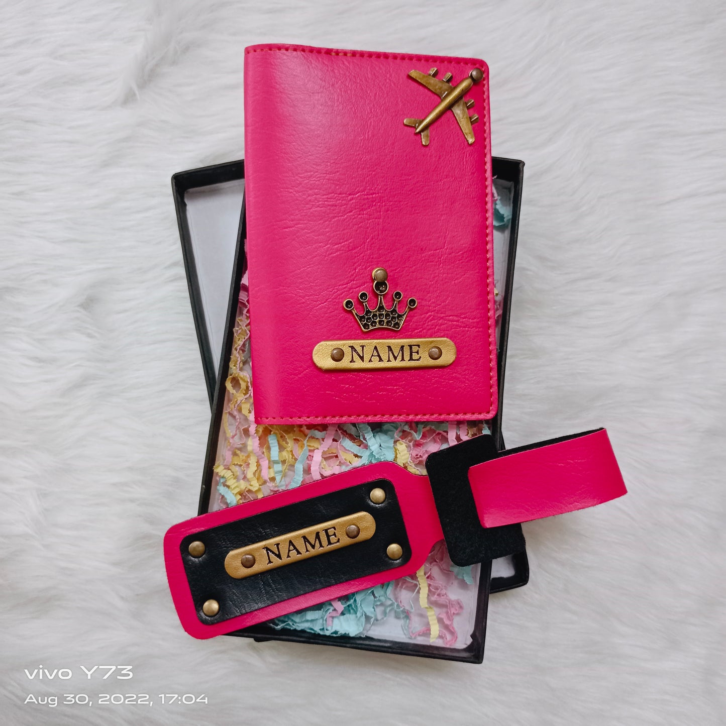 Set of Customised Passport Cover and Luggage Tag