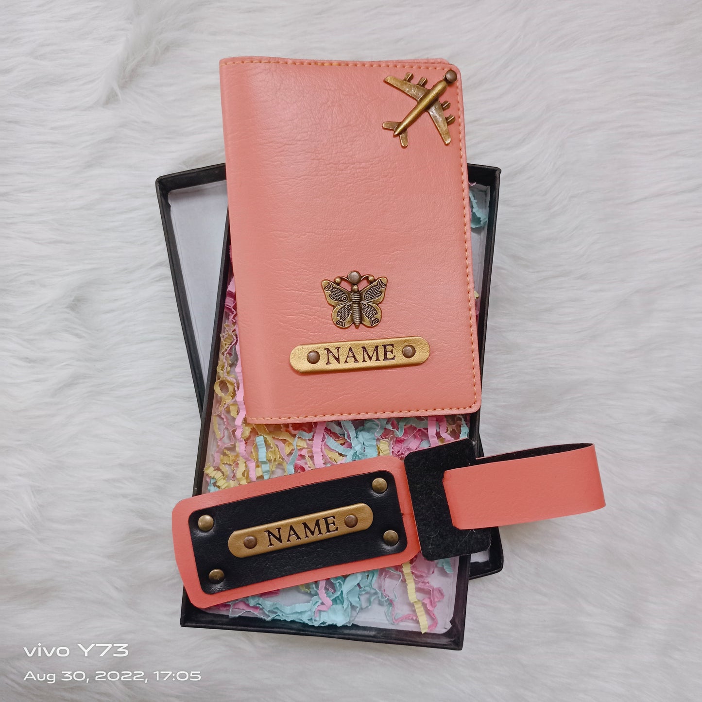 Set of Customised Passport Cover and Luggage Tag