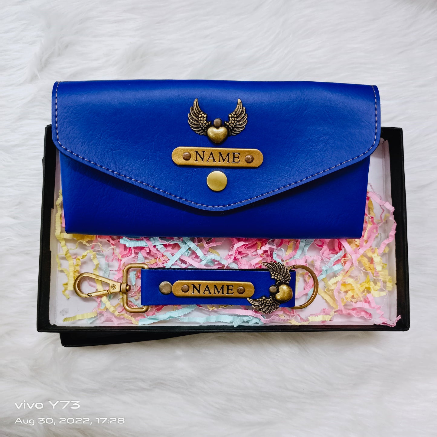 Set of Customised Name Ladies Wallet and Name Keychain