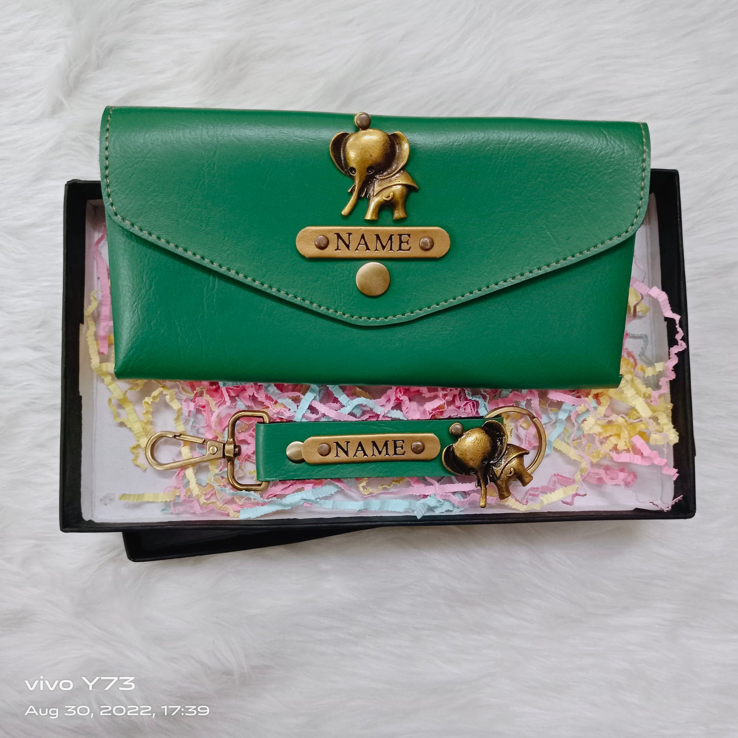 Set of Customised Name Ladies Wallet and Name Keychain
