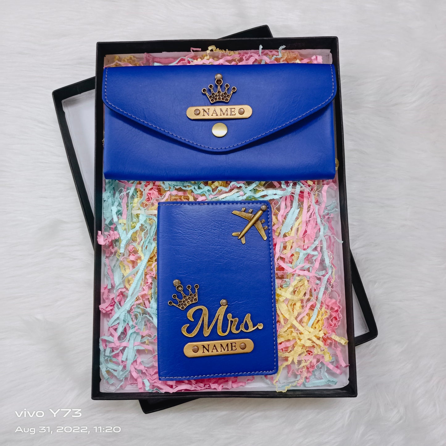 Set of Customised Name Ladies Wallet and passport cover