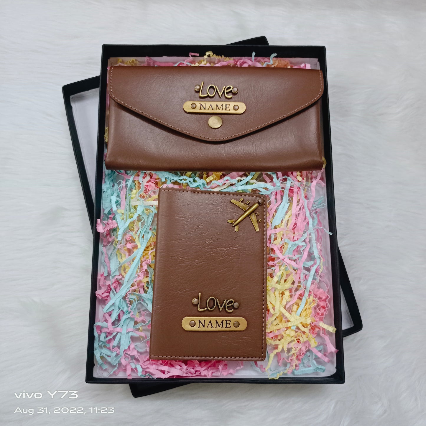 Set of Customised Name Ladies Wallet and passport cover
