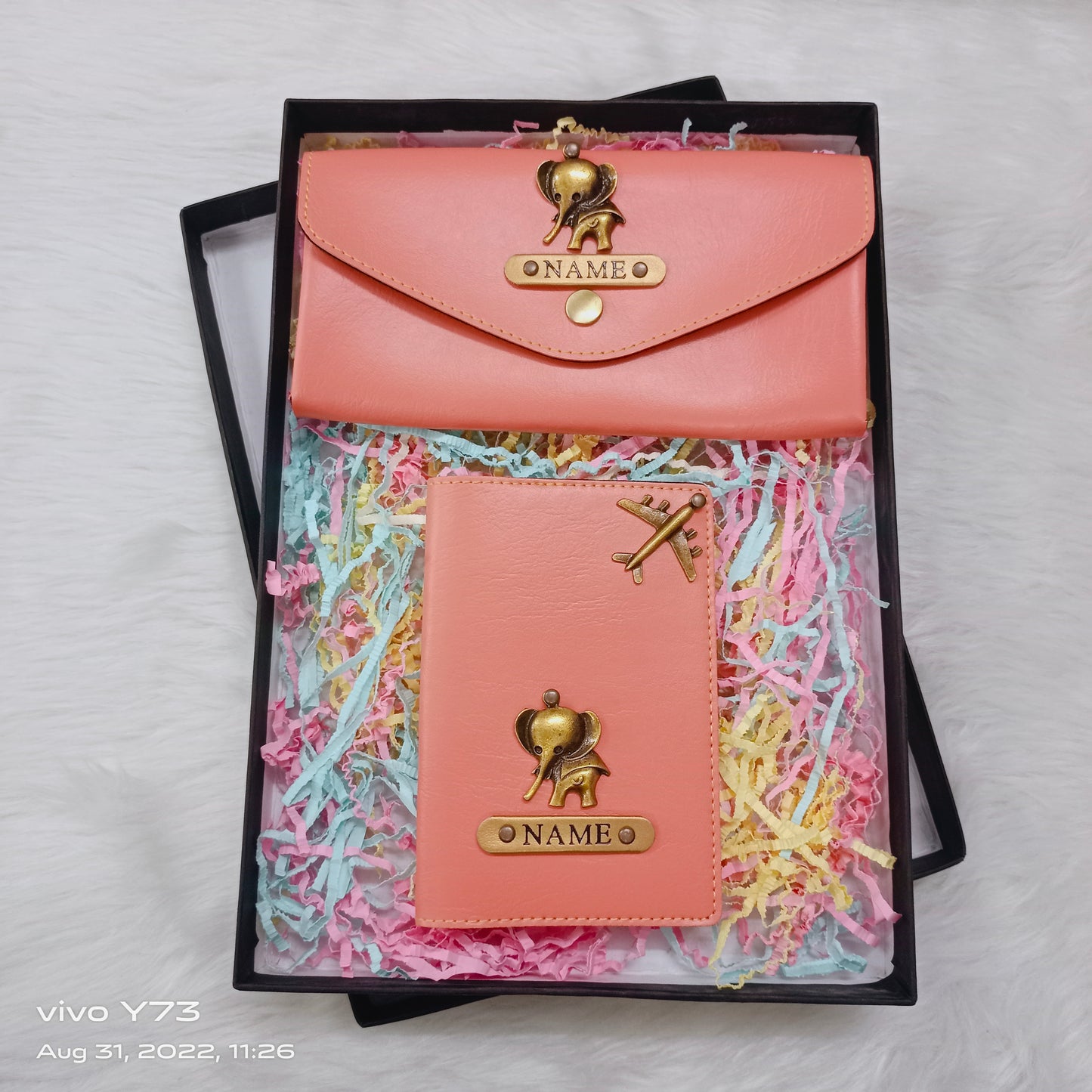 Set of Customised Name Ladies Wallet and passport cover