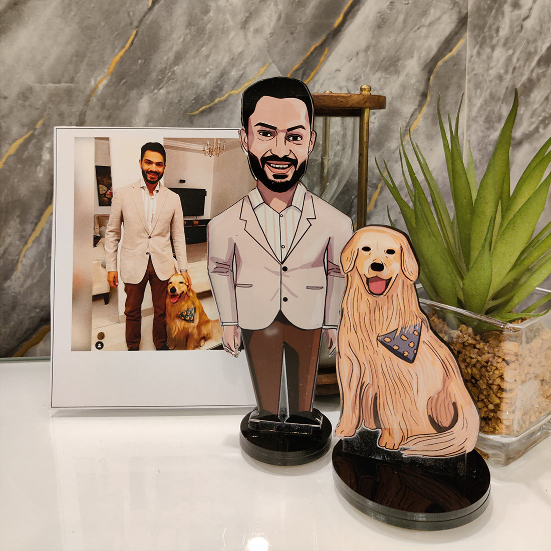 You & Your Pet Personalised Illustration Miniature (COD Not Available)