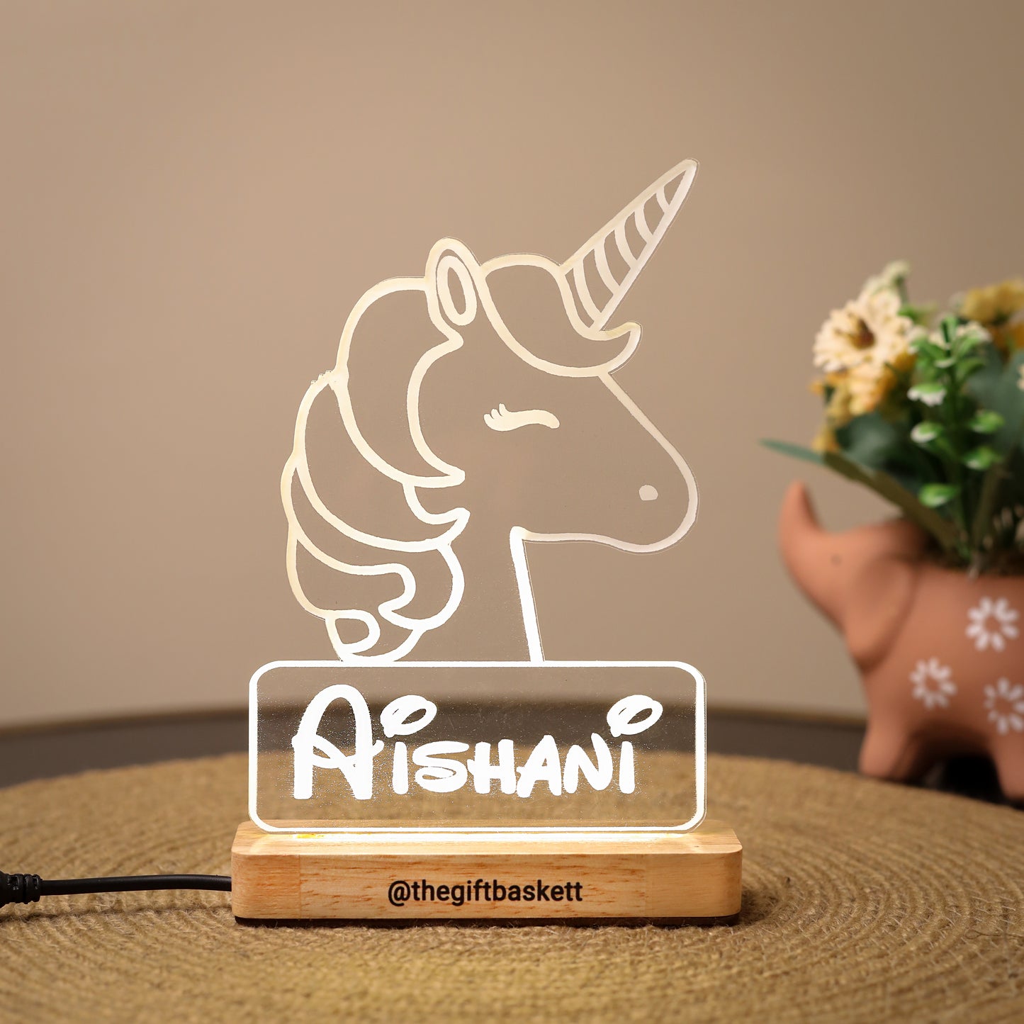 Unicorn Personalised 3d Illusion Acrylic LED Lamp