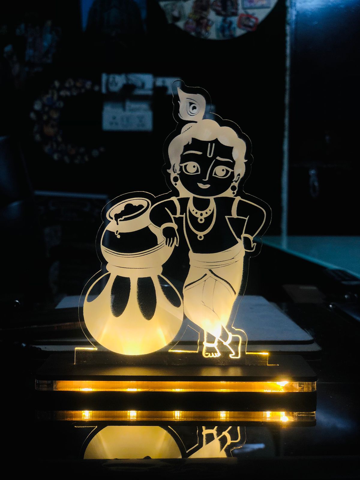 Krishna 3D Illusion LED Line Art Lamp