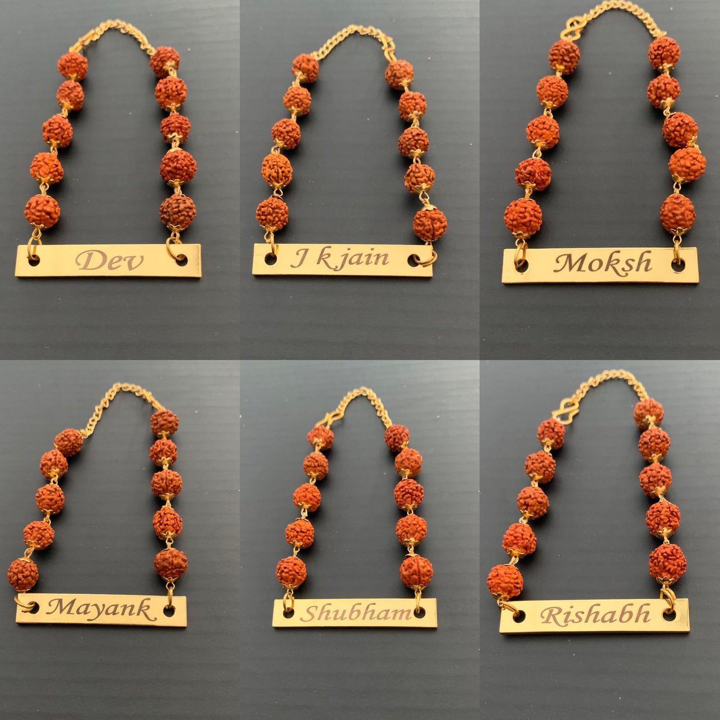 Personalized Rudraksh Chain Rakhi With your Name