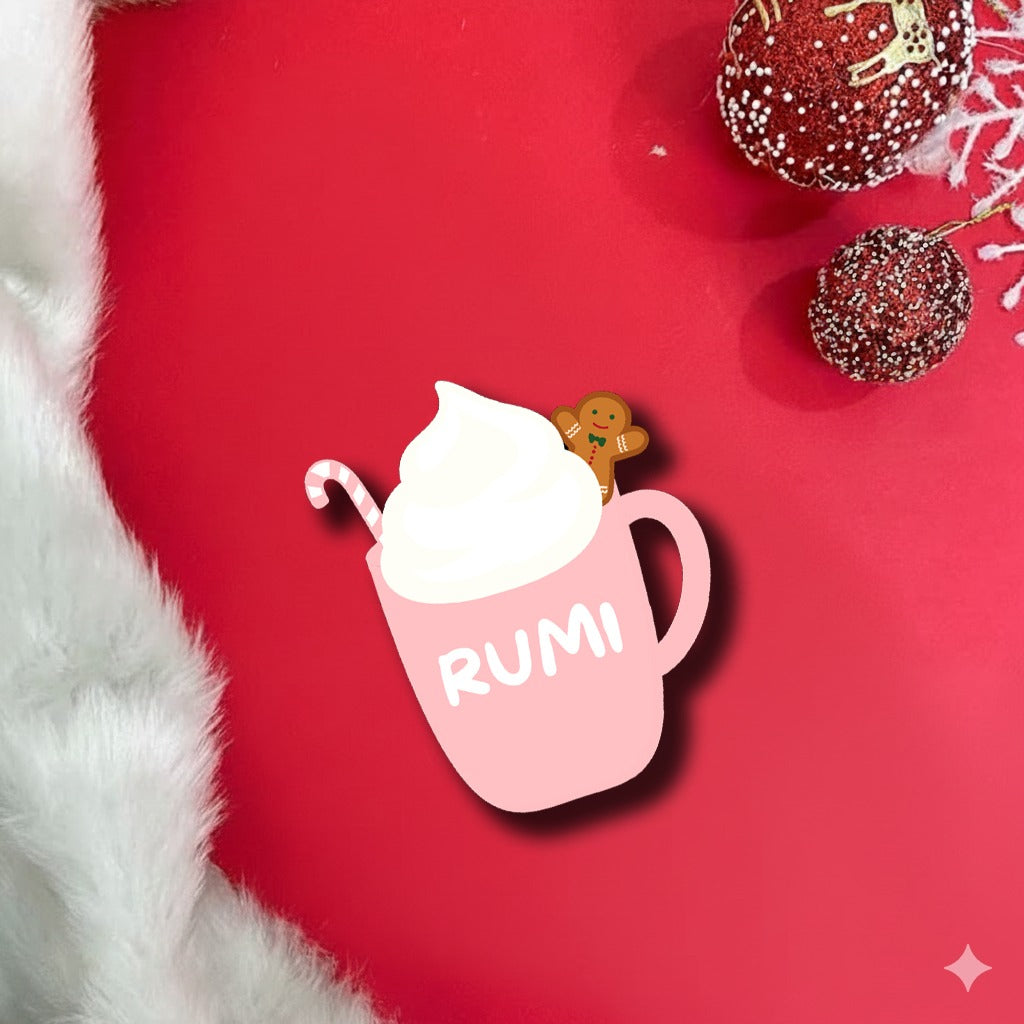 Hot Chocolate Christmas Magnet With Personalized Name