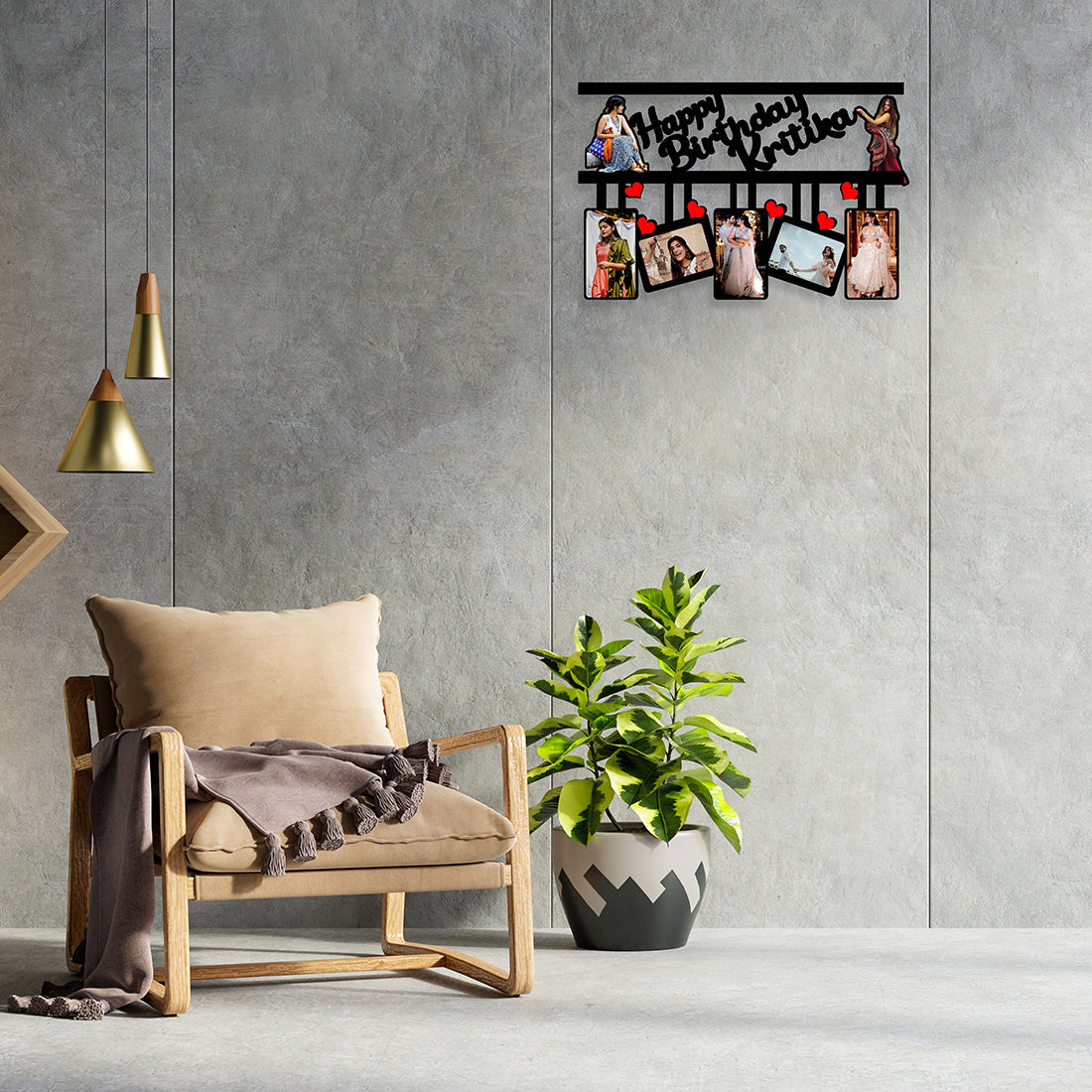 Happy Birthday MDF Cutout Frame