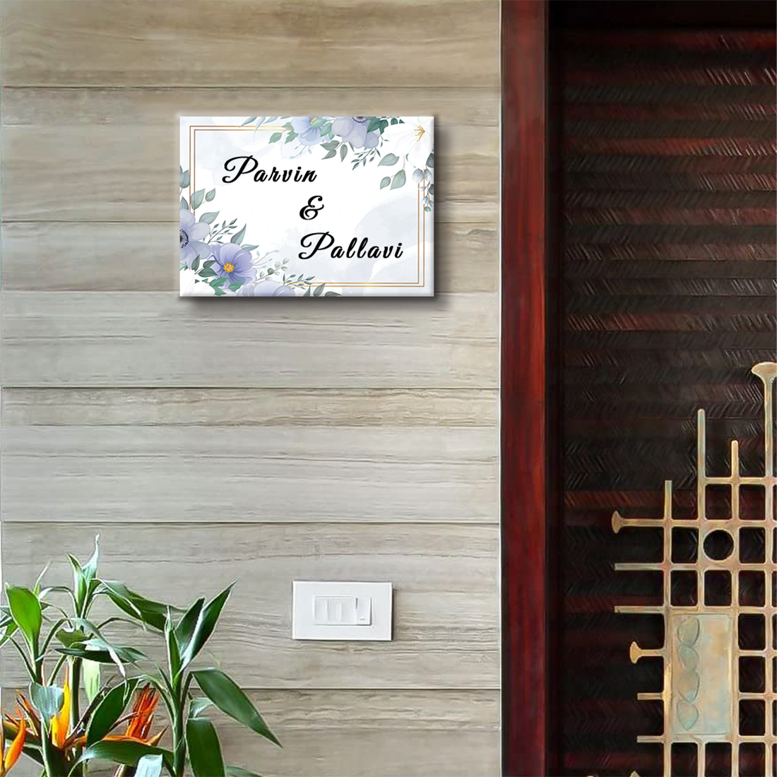 Flower Theme Name Plate