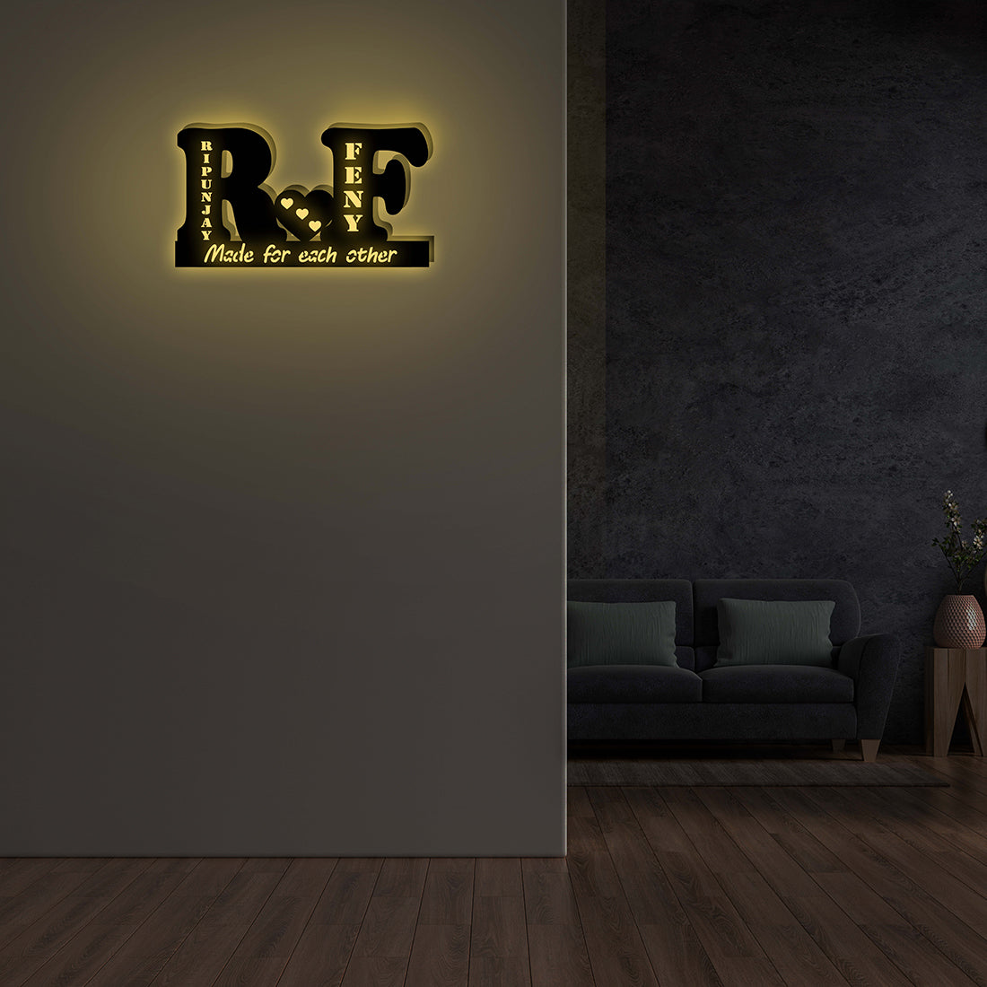 Couple Alphabet Lamp with Message on Base (Any Alphabet Can Be Done)