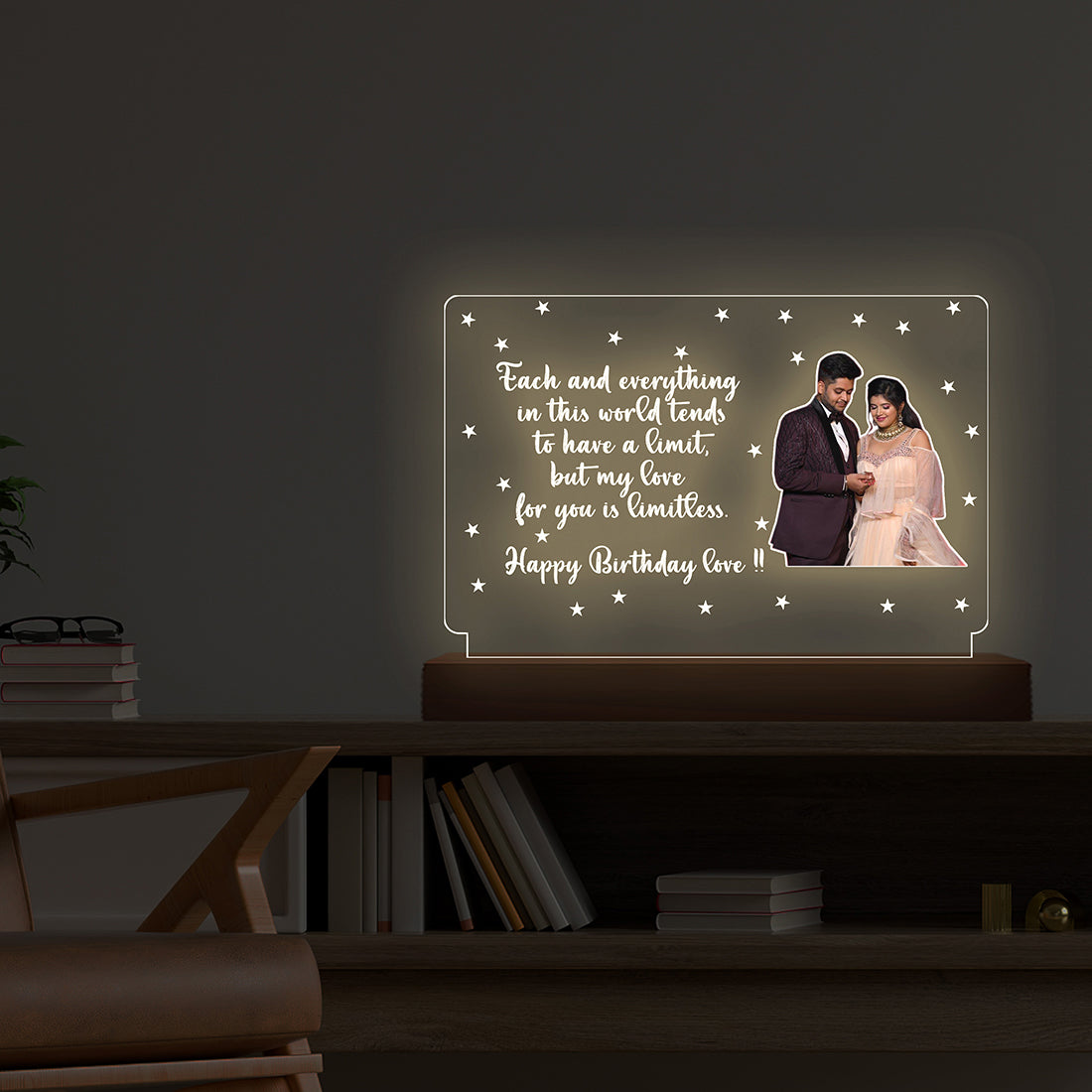 Customised Couple Acrylic Lamp With Message