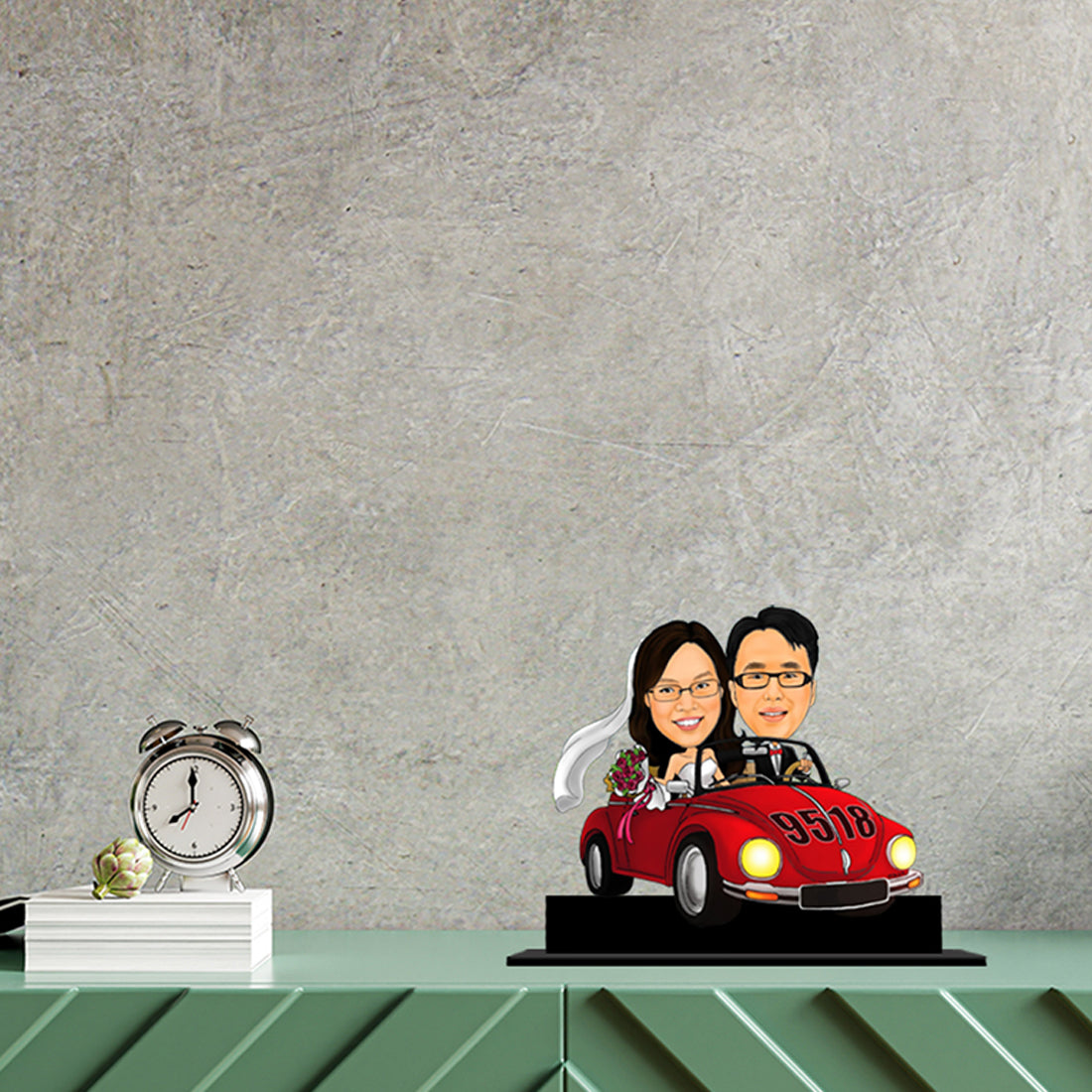 Personalized Travel Loving Couple Caricature