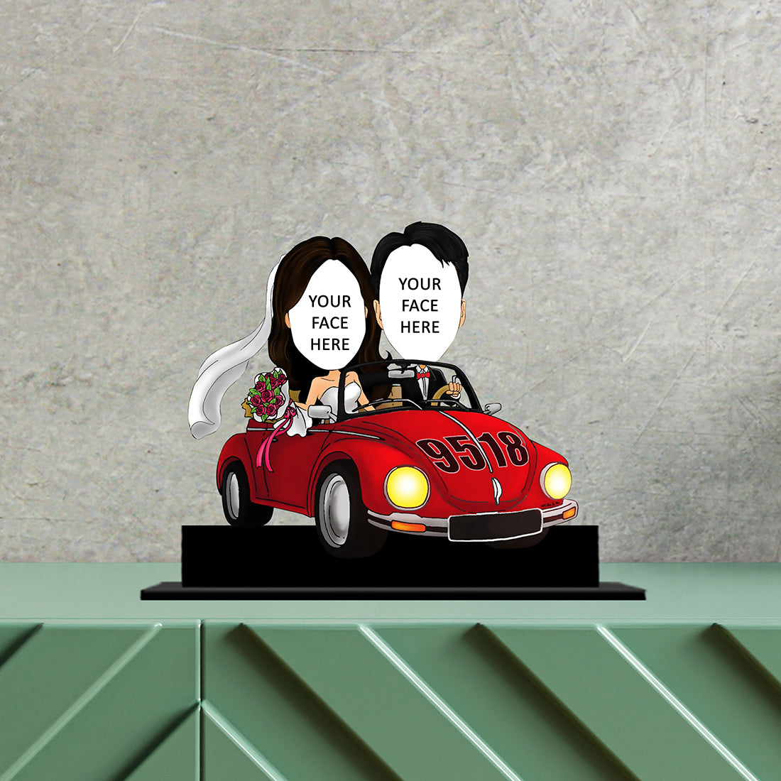 Personalized Travel Loving Couple Caricature