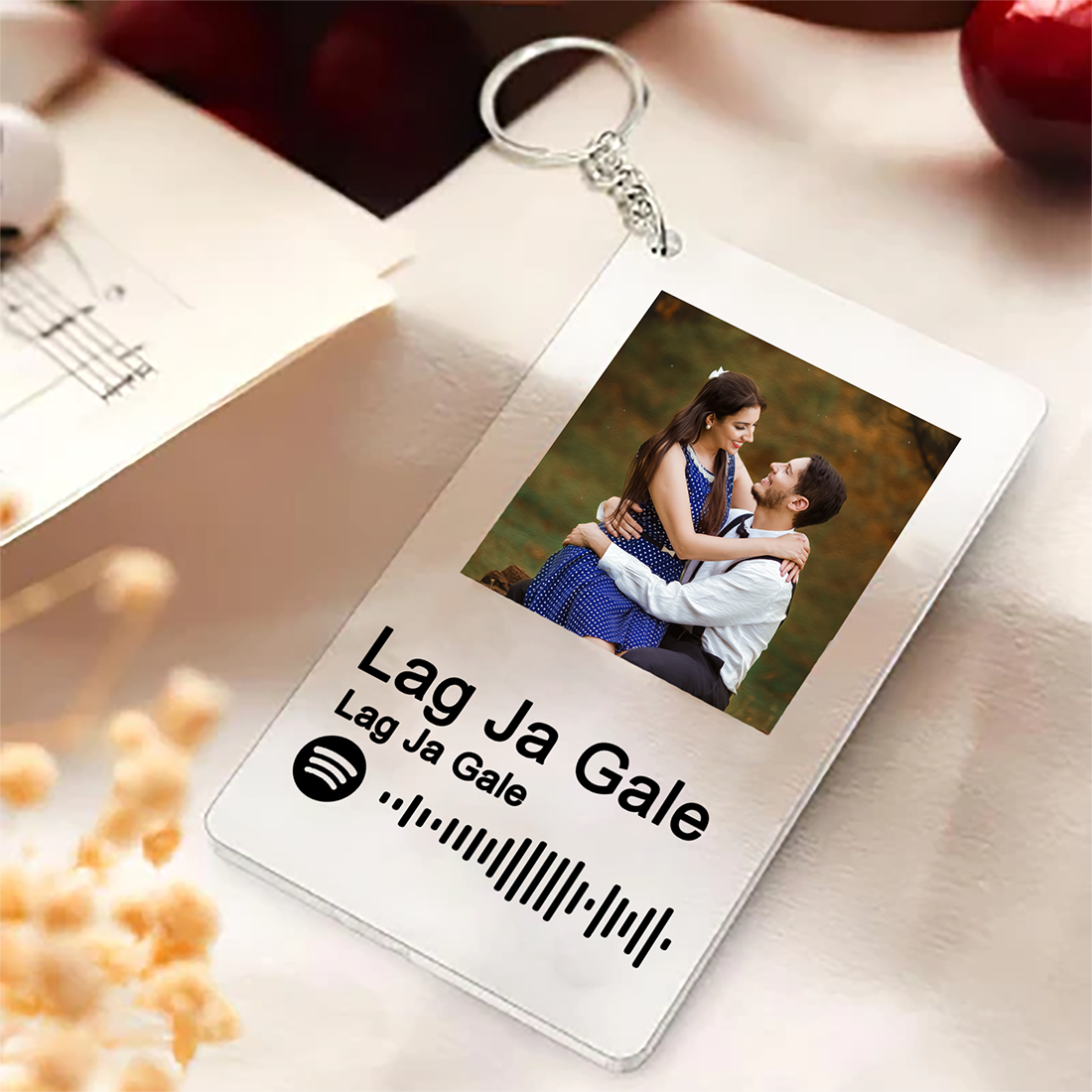 Spotify Personalized Acrylic Keychain With Black Text