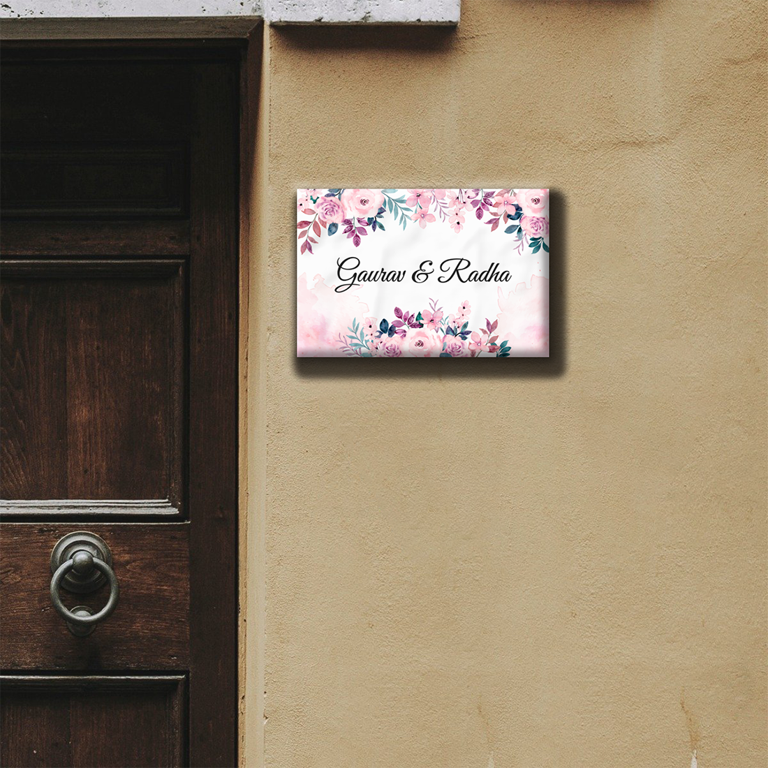 Floral Name Plate