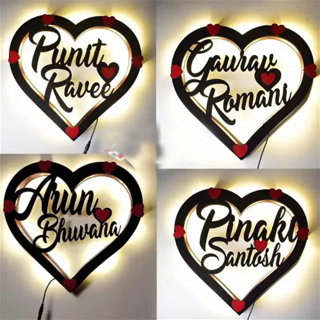 Heart Couple Lamp(Any Names Can be Done)
